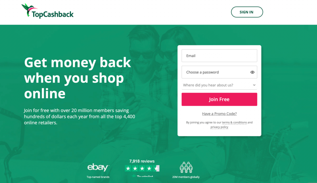 topcashback app for saving money