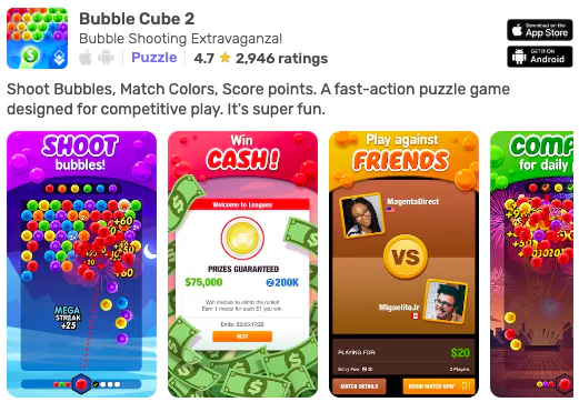 Bubble cube 2 games