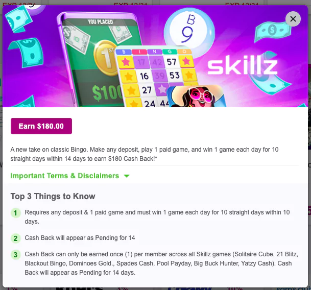 Skillz offer on InboxDollars to earn real PayPal money
