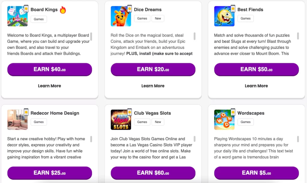 Offers on games on kashkick to make real PayPal money