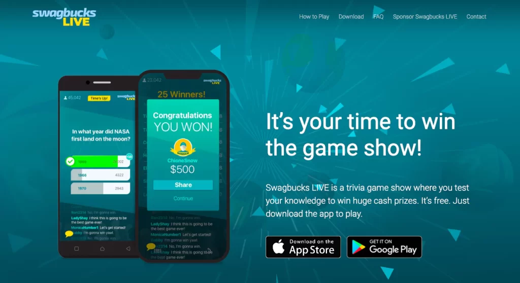 Swagbucks LIVE free live trivia game show