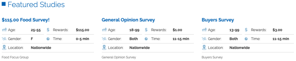 Featured studies on Survey Club, a legit survey app for real money to earn up to $200 online.