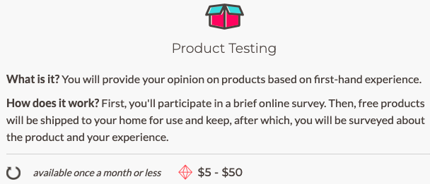 Legit Survey App for money - Survey Junkie has product testing where you can earn up to $50