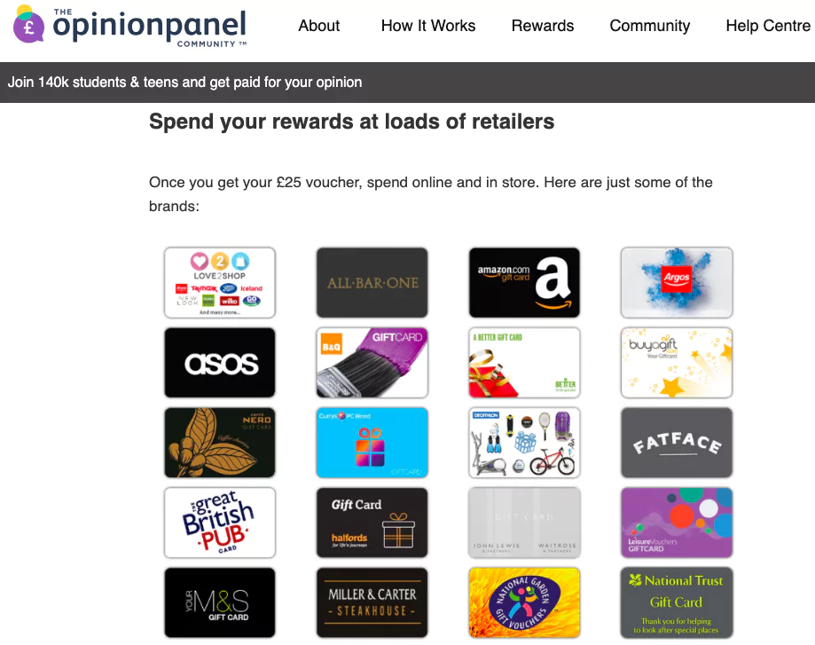 Gift Cards by TheOpinionPanel Community